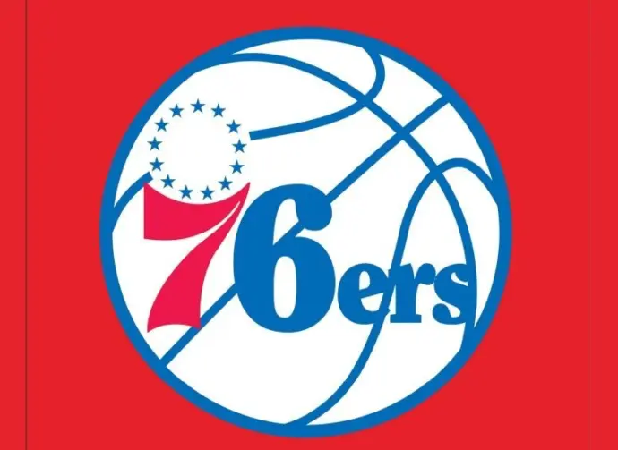 Philadelphia 76ers Logo with red background