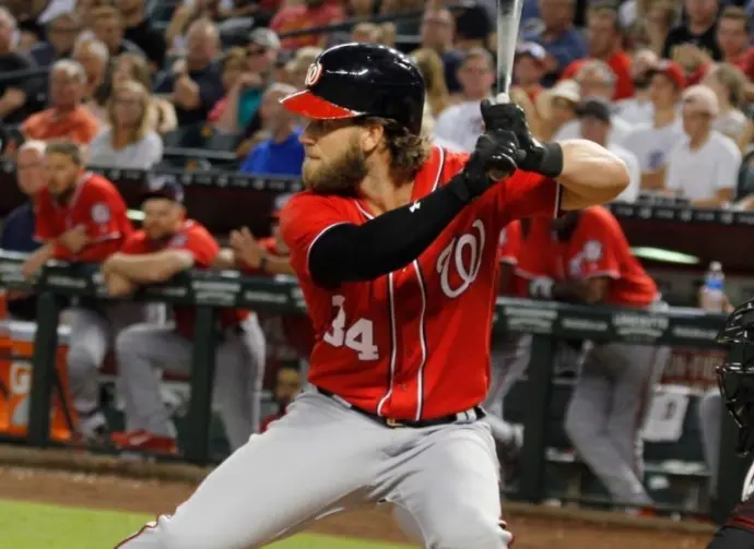 Bryce Harper right fielder for the Washington Nationals at Chase Field in Phoenix^AZ USA July 22^2017.