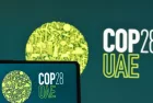Image of the 2023 COP28 UAE conference in Expo City Dubai logo. COP28