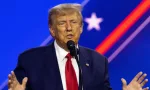 Former US President Donald J. Trump makes remarks at the 2023 CPAC; National Harbor^ MD US - Mar 4^ 2023