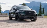 Ford Explorer ST SUV Seen In Front Of Mountain Hinton^ Alberta / Canada