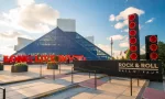 The Rock and Roll Hall of Fame and Museum in Downtown Cleveland Ohio USA on November 4^ 2016
