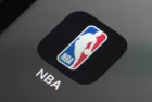 Close up of NBA app on iPhone home screen