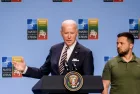 President Biden and Ukrainian President Volodymyr Zelenskyy with G7 leaders event to announce a Joint Declaration of Support to Ukraine during NATO SUMMIT 2023. VILNIUS^ LITHUANIA. 12th July 2023