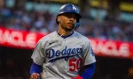Los Angeles Dodgers' Mookie Betts scores a run against the San Francisco Giants at Oracle Park. August 1^ 2022