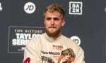 Jake Paul speaks during Weigh-in ceremony lat Hulu Theater at MSG^ New York^ NY 2022