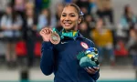 Jordan Chiles (USA) (bronze) during Gymnastics - women Artistic at the 2023 Pan American Games Santiago^ Chile^ October 23^ 2023
