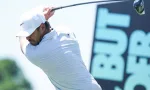 Jon Rahm waits on the 3rd tee during the second round of LIV Golf Miami on April 6^ 2024 at Trump National Doral.