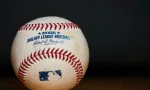 closeup of Major League Baseball (MLB) Baseball (used)