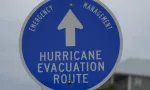 Topsail Beach^ North Carolina USA-August 31^ 2023. Hurricane Evacuation Route sign on HWY 50 in Topsail Beach NC