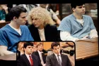 photo collage of Erik and Lyle Menendez with their attorney. the brothers are serving life sentences without parole for the 1989 shotgun slayings of their parents^ José and Mary Louise “Kitty” Menendez.