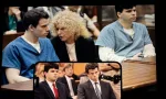 photo collage of Erik and Lyle Menendez with their attorney. the brothers are serving life sentences without parole for the 1989 shotgun slayings of their parents^ José and Mary Louise “Kitty” Menendez.