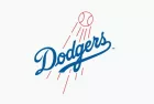 Los Angeles Dodgers^ editorial vector logo is printed on white paper.