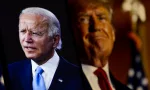 President Joe Biden in foreground^ President-elect Donald Trump is blurred in the background^ USA^ December 16^ 2024