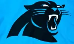 NFL Carolina Panthers club logo printed on textile equipment^product shot