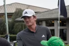 Nick Dunlap interacts with fans on the practice green at Bay Hill during the Arnold Palmer Invitational practice rounds. Orlando^ Florida^ USA - March 5th^ 2024