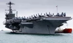 USS Harry S Truman at anchor. Stokes Bay^ Hampshire^ UK October 8 2018