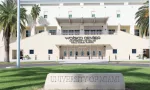 stone sign greets visitors to the University of Miami and Watsco Center which is home to the University of Miami Hurricanes basketball teams.