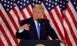 President Donald Trump speaks on election night in the East Room of the White House in the early morning hours of November 04^ 2020 in Washington^ DC.