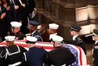 President Jimmy Carters last photo with all living former presidents at George W. Bush Funeral