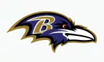 Baltimore Ravens^ Sports editorial vector logo is printed on white paper.