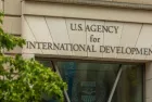 Lettering at the Main Entrance of the U.S. Agency for International Development Washington^ DC^ USA - 12 June 2021