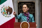 Claudia Sheinbaum Pardo^ president of Mexico at a press conference after the CEO Dialogue meeting at the National Palace. Mexico City^ Mexico October 15 2024