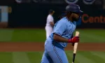 Toronto Blue Jays infielder Vladimir Guerrero Jr. bats against the Oakland Athletics at the Oakland Coliseum. Oakland^ California - July 5^ 2022