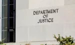 Sign of United States Department of Justice(DOJ) on their headquarters building in Washington^ D.C. USA. Washington D.C.^ USA - March 1^ 2020