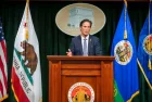 Los Angeles County District Attorney Nathan Hochman speaks in a news conference Friday^ January 3^ 2025 in Los Angeles after meeting relatives of Erik and Lyle Menendez.