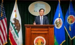 Los Angeles County District Attorney Nathan Hochman speaks in a news conference Friday^ January 3^ 2025 in Los Angeles after meeting relatives of Erik and Lyle Menendez.