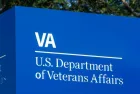 Signage and logo of the U.S. Department of Veterans Affairs - providing healthcare services to military veterans. Fort Wayne - Circa August 2018