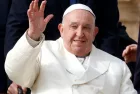 Pope Francis waves to the faithful at the end of his weekly general audience in St. PeterÕs Square at the Vatican^ November 13^ 2024.