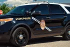 New Mexico State Police cruiser at New Mexico State Police station Alamogordo NM 88310. 18 June 2021