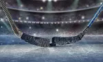 Ice hockey players on the grand ice arena