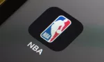 Close up of NBA app on iPhone home screen