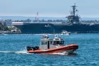 A photo of a U.S. Coast Guard cutter boat in the Tuna Harbor area. SAN DIEGO^ CA/U.S.A. - AUGUST 17^ 2019