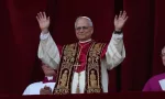 Pope Leo XIV -- American Cardinal Robert Francis Prevost -- is the successor to Pope Francis. He is shown on the central balcony of St. Peter's Basilica in Rome^ Italy; 5/8/2025
