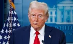 President Donald Trump speaks at a White House press briefing after a Black Hawk helicopter collided with American Airlines flight 5342 by DCA airport WASHINGTON – January 30 2025