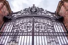 Harvard University iron gate in Cambridge^ Massachusetts^ USA.