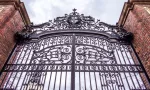 Harvard University iron gate in Cambridge^ Massachusetts^ USA.