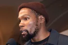 Kevin Durant attends the "Swagger" New York premiere at the Brooklyn Academy of Music on October 26^ 2021 in New York City.