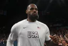 LeBron James at Paris 2024 Olympic Games match between the United States and Brazil at the Bercy Arena. Paris-France^ August 6^ 2024