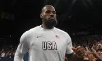 LeBron James at Paris 2024 Olympic Games match between the United States and Brazil at the Bercy Arena. Paris-France^ August 6^ 2024