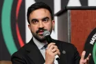 NY Assembly member Zohran Mamdani speaks at the city mayoral candidates forum held by Reverend Al Sharpton at 2025 annual NAN Convention at Sheraton Times Square. New York^ NY - April 3^ 2025