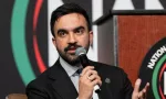 NY Assembly member Zohran Mamdani speaks at the city mayoral candidates forum held by Reverend Al Sharpton at 2025 annual NAN Convention at Sheraton Times Square. New York^ NY - April 3^ 2025