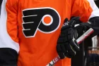 Philadelphia Flyers Uniform on display at NHL store in Midtown Manhattan.