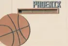 Phoenix basketball ball on wall in Phoenix downtown. Phoenix^ Arizona / USA - January 20^ 2016