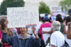 Several hundred protesters rally at the Supreme Court against president Trump's illegal executive order to make birthright citizenship conditional.Washington^ DC – May 15^ 2025: