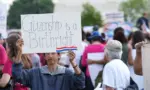 Several hundred protesters rally at the Supreme Court against president Trump's illegal executive order to make birthright citizenship conditional.Washington^ DC – May 15^ 2025: